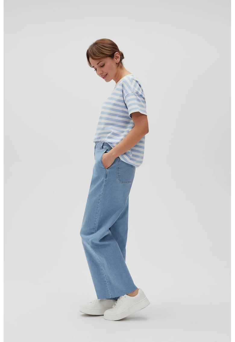 Jeans-uri netede cu picioare largi albastre - BLUE