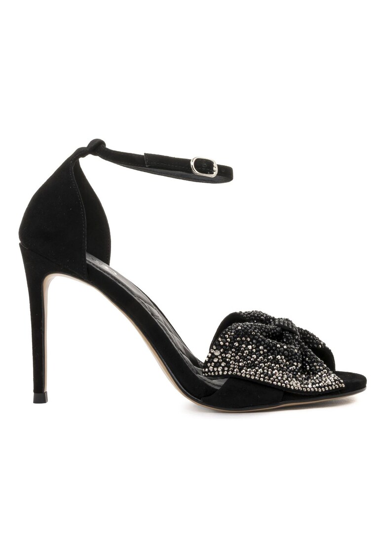 Sandale din piele intoarsa cu detaliu cu funda Marilee - Negru