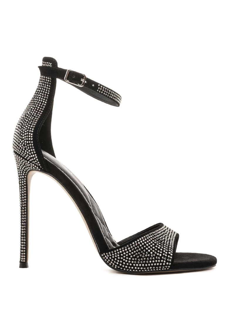 Sandale cu toc stiletto si aplicatii cu strasuri Santina