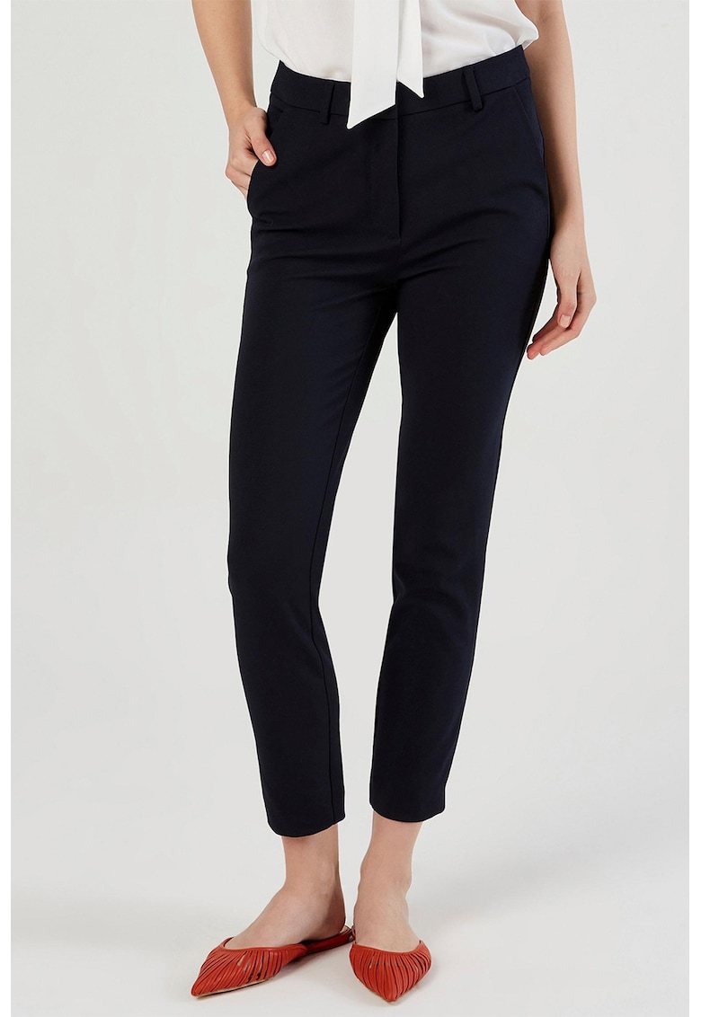 Pantaloni crop cu croiala slim-fit