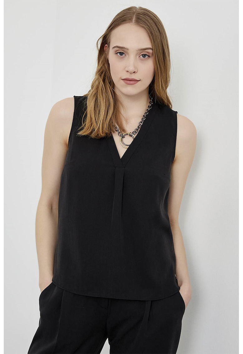 Bluza din lyocell - fara maneci - Negru