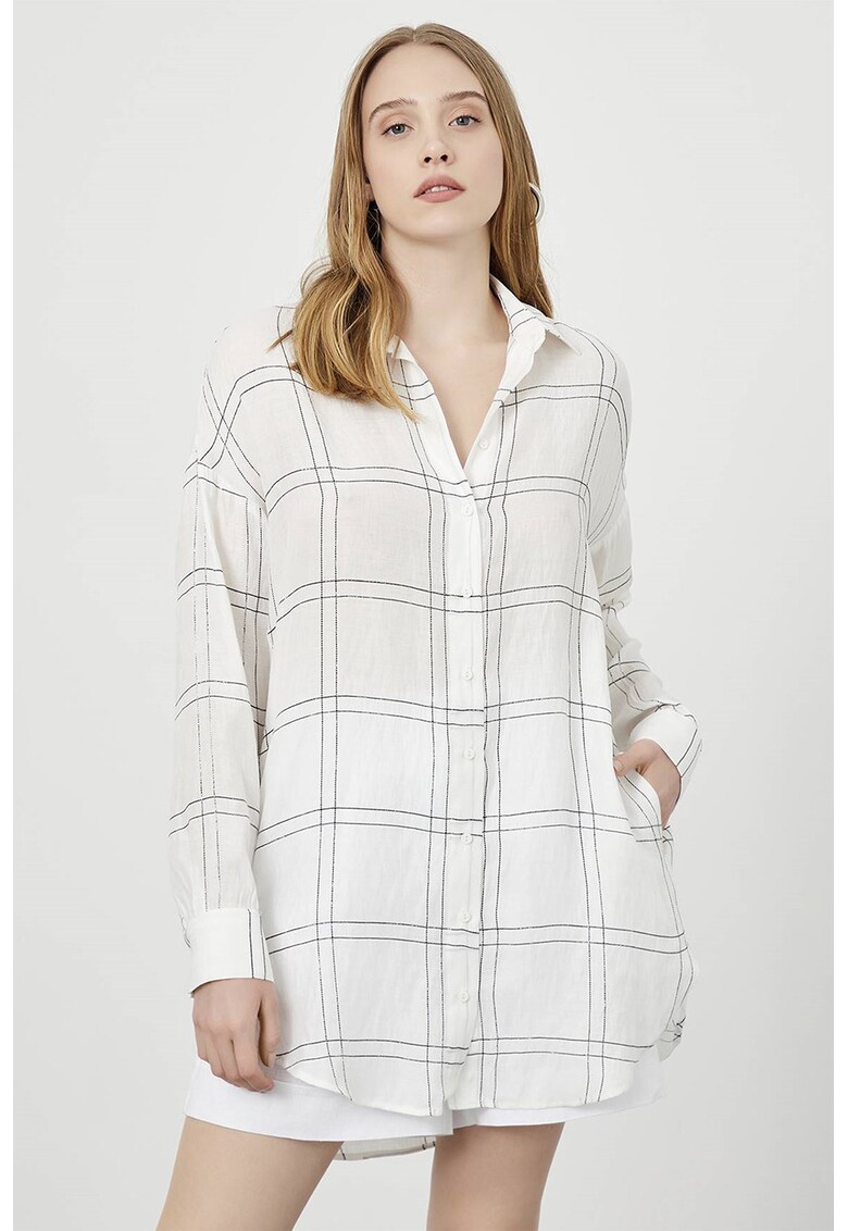 Camasa din amestec de lyocell cu aplicatii brodate