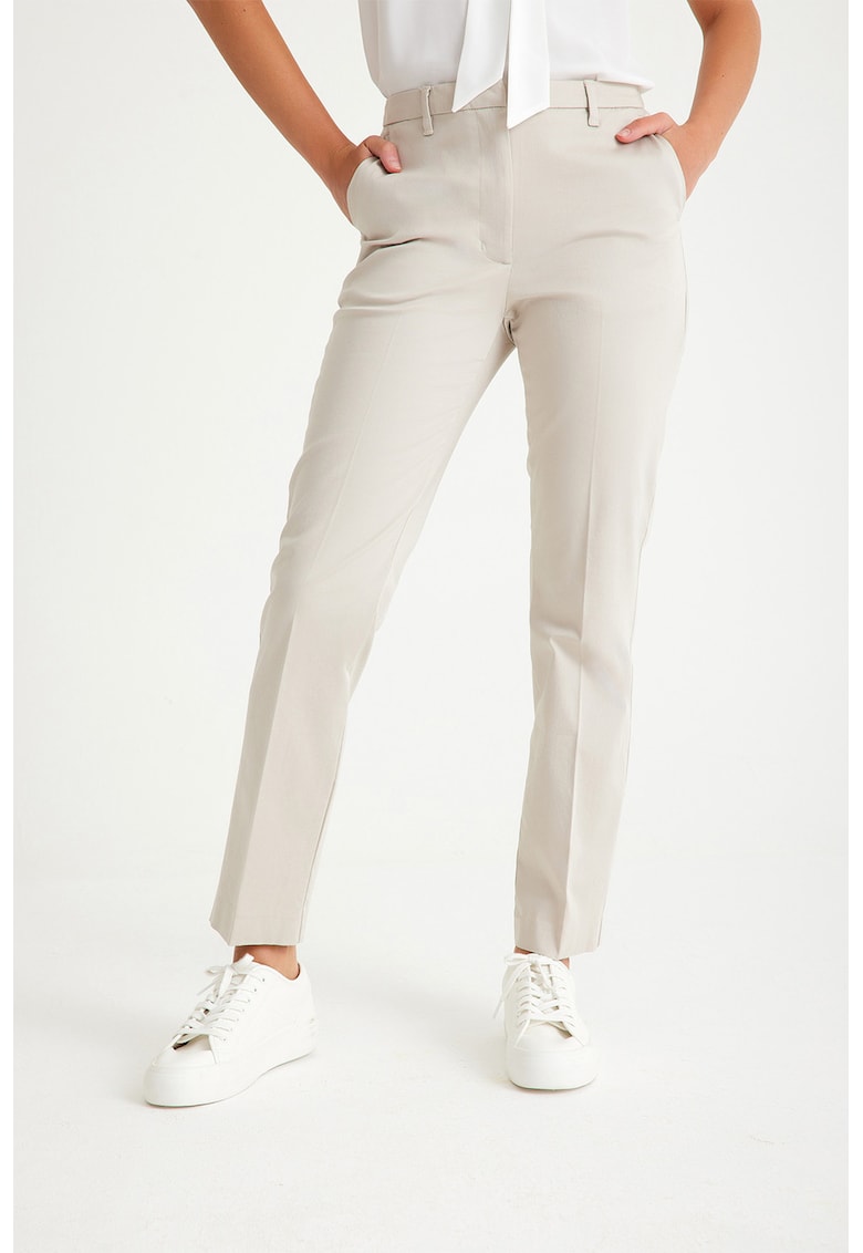 Pantaloni Chino drepti cu model uni