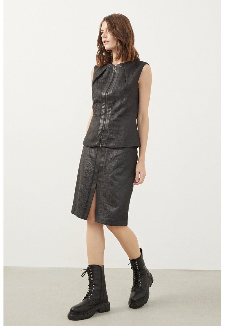 Vesta din piele ecologica cu fermoar