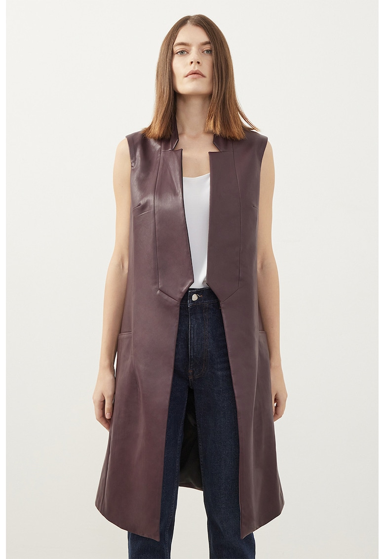 Vesta din piele ecologica cu fermoar - fara inchidere
