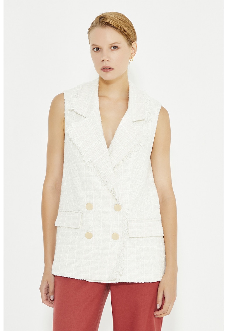 Sacou cu detalii cu franjuri - fara maneci