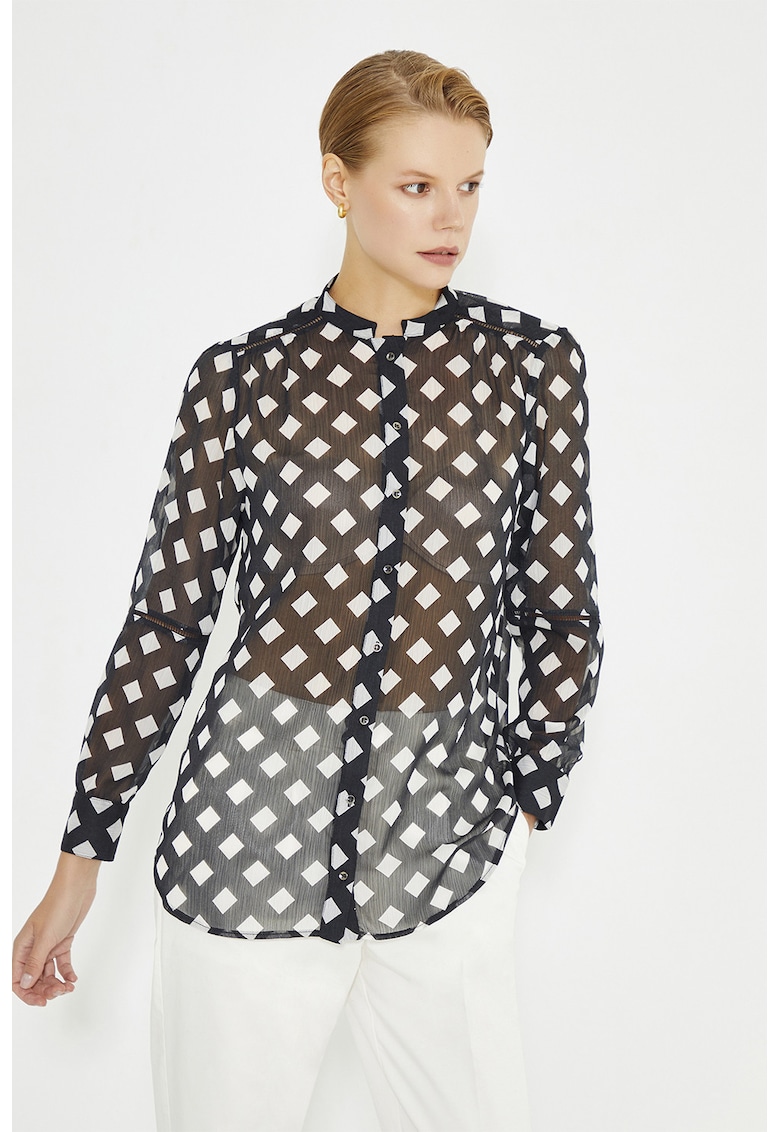 Camasa semi-transparenta cu model