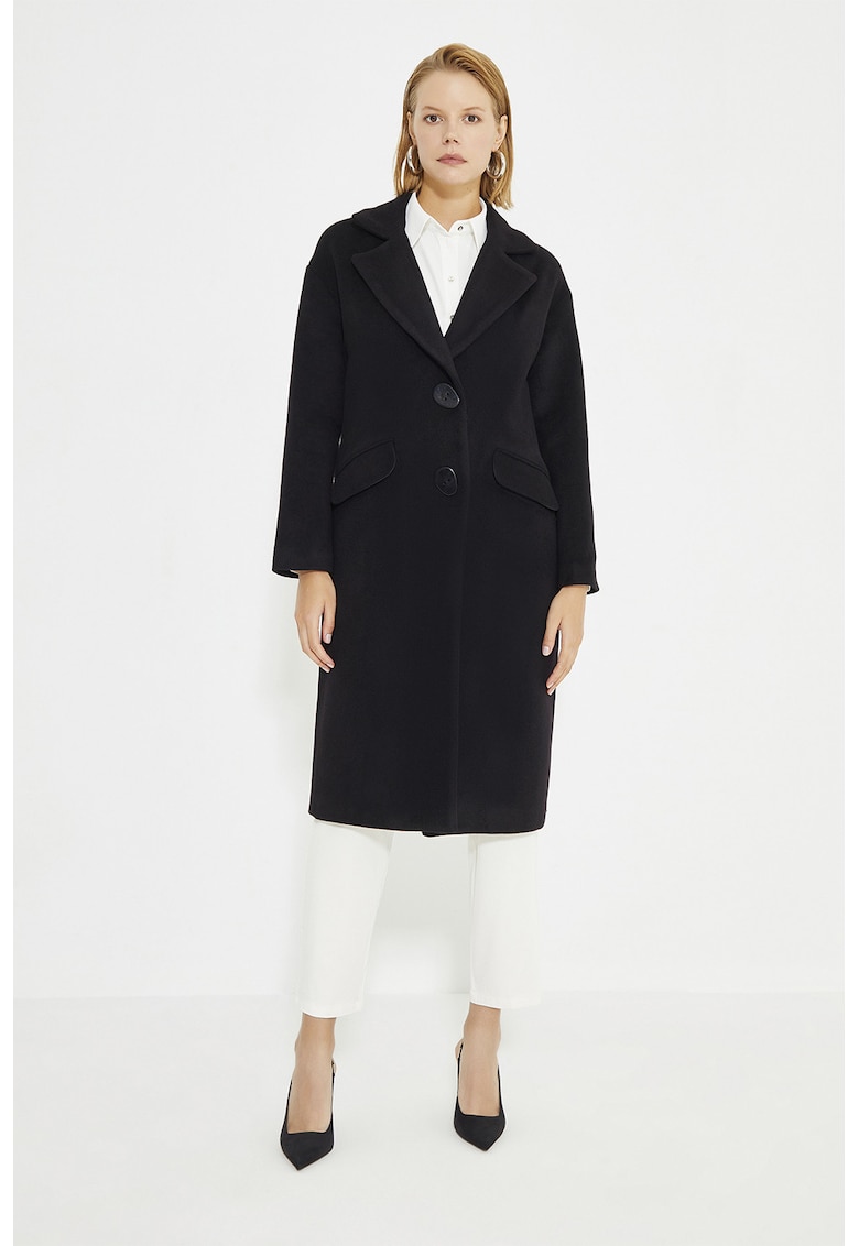 Palton lung din amestec de lana