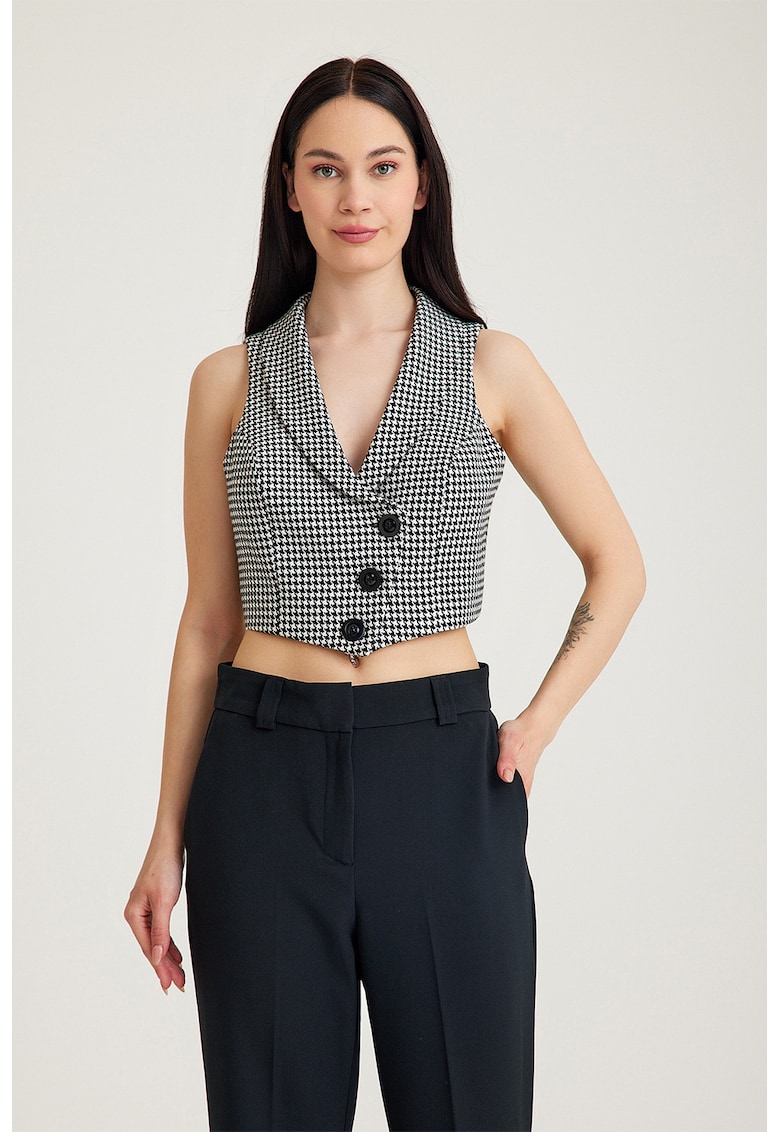 Vesta crop cu modle houndstooth