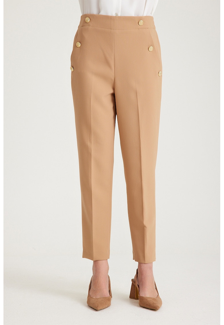 Pantaloni cu talie inalta si elastica