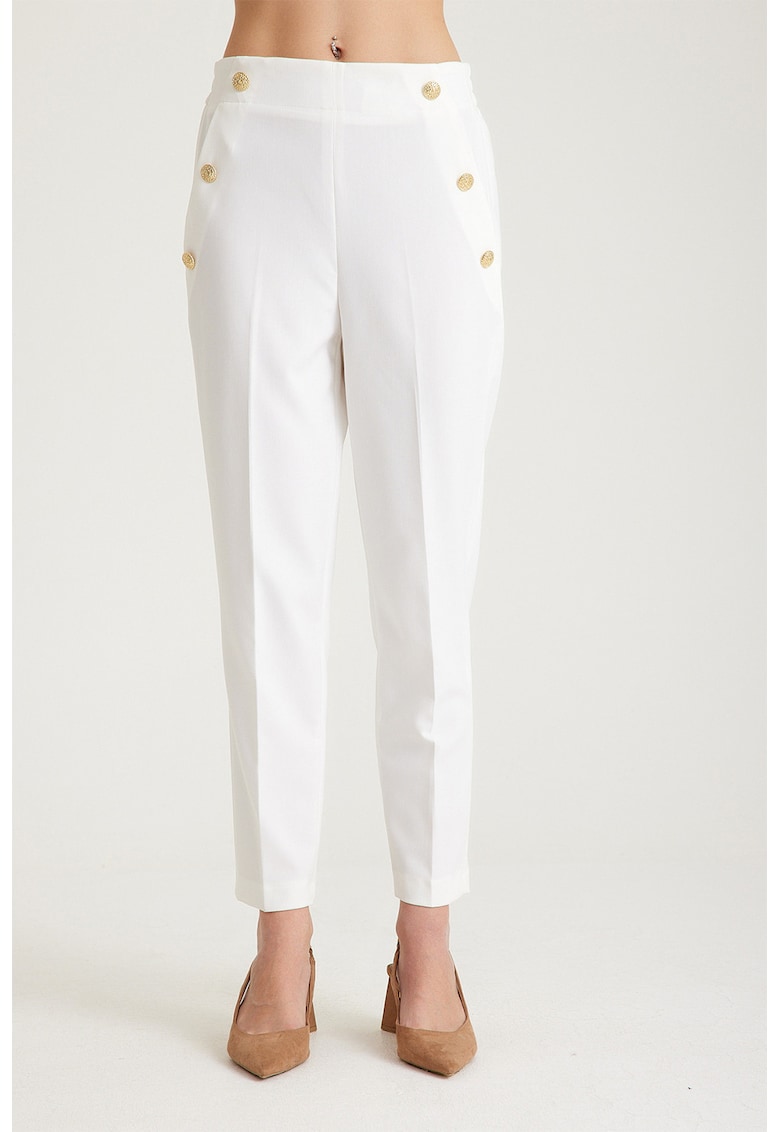 Pantaloni cu talie inalta si elastica