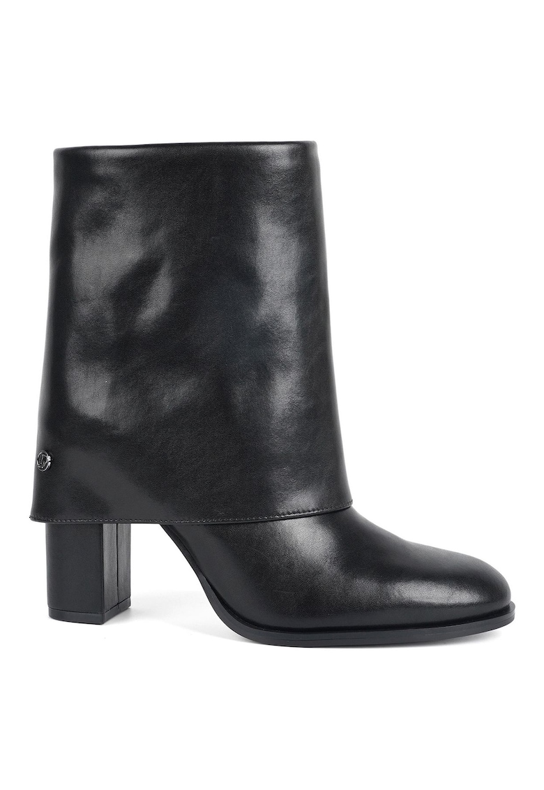 Botine din piele naturala cu toc masiv Keitha