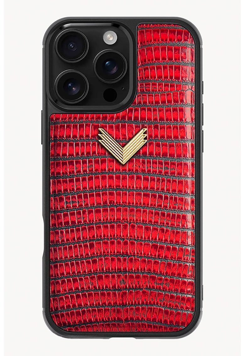 Husa unisex de telefon din piele cu imprimeu solzi de soparla iPhone 16 Pro Max Solstice