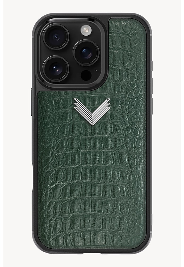 Husa unisex de telefon din piele cu model piele de crocodil Iphone 16 Pro