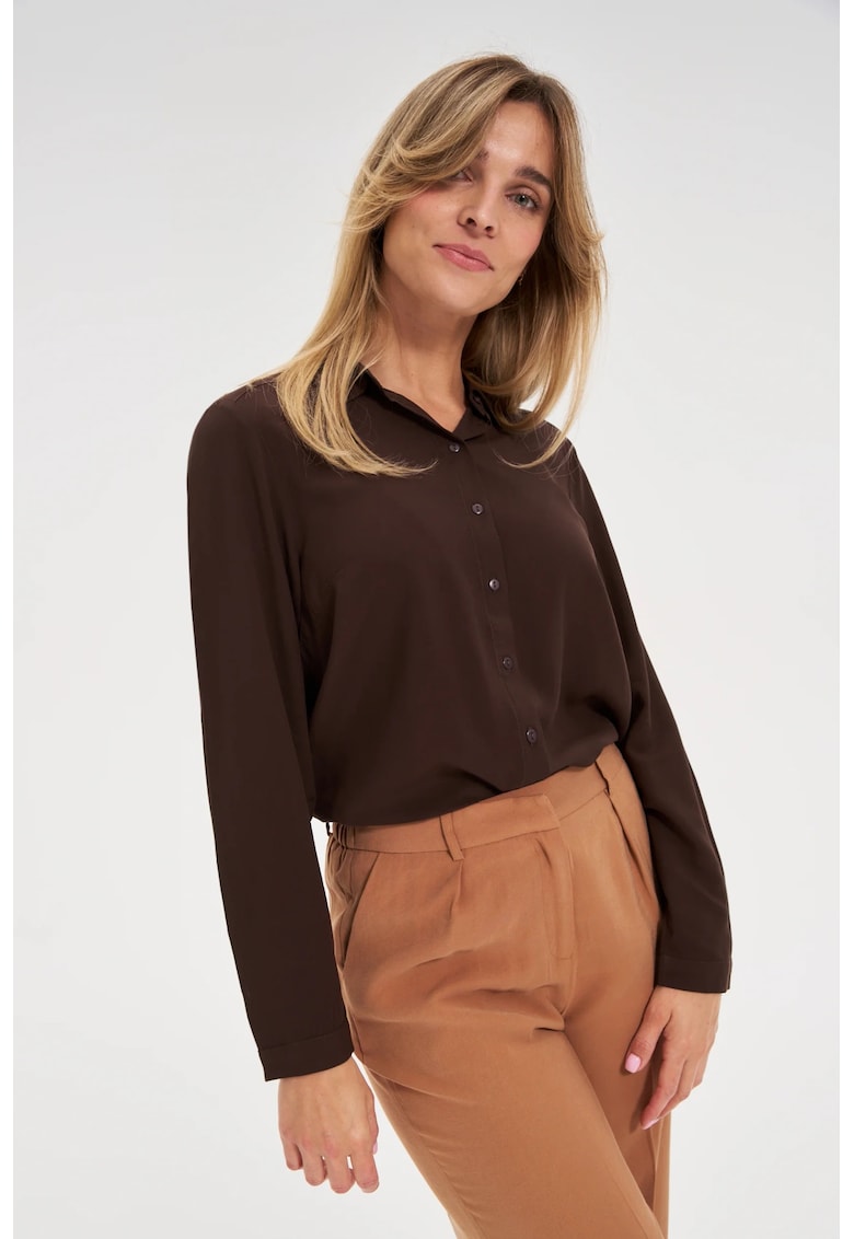Camasa din vascoza maro - Maro