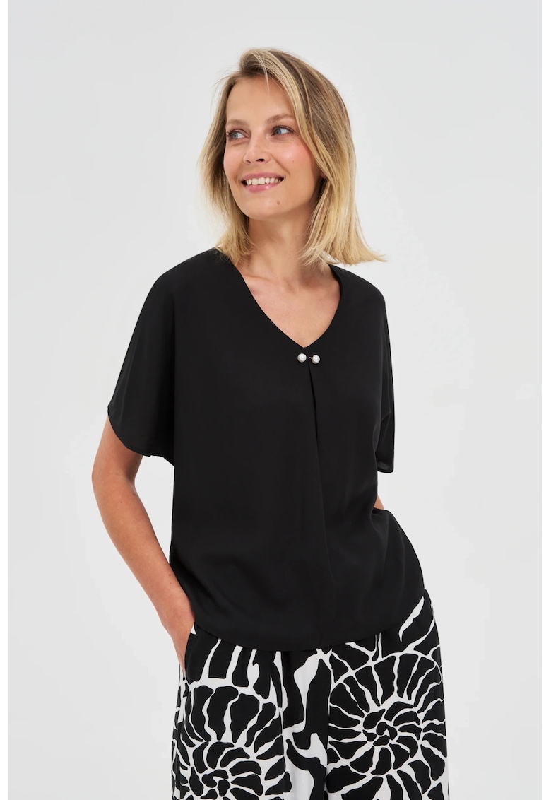 Camasa neagra din viscose - Negru