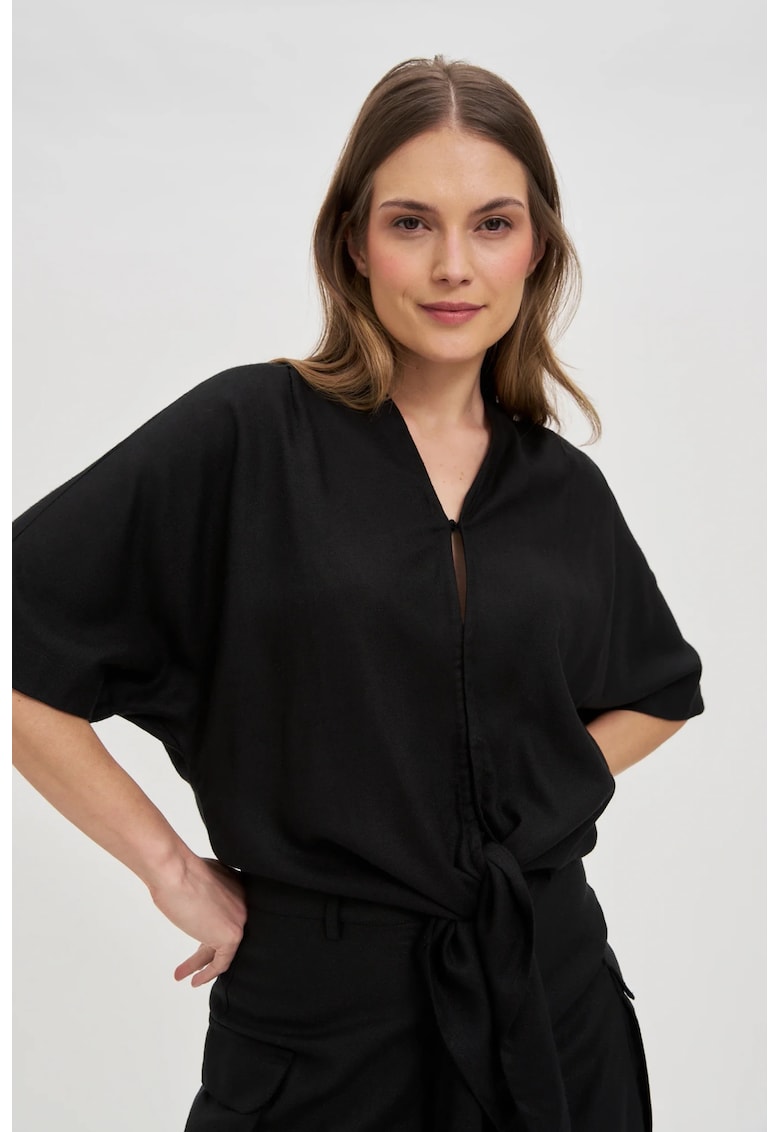 Camasa neagra din viscoza si in - Negru