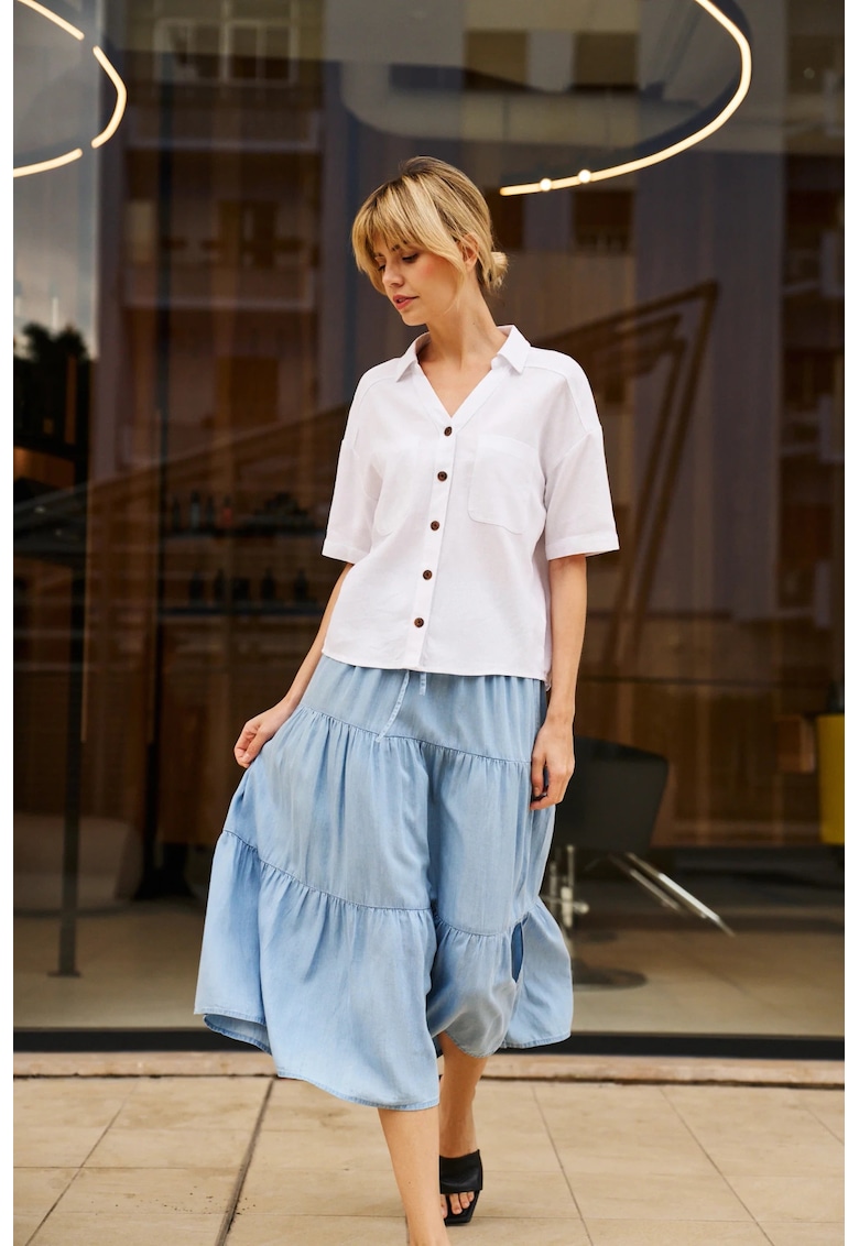 Camasa alba din viscoza si in - Alb