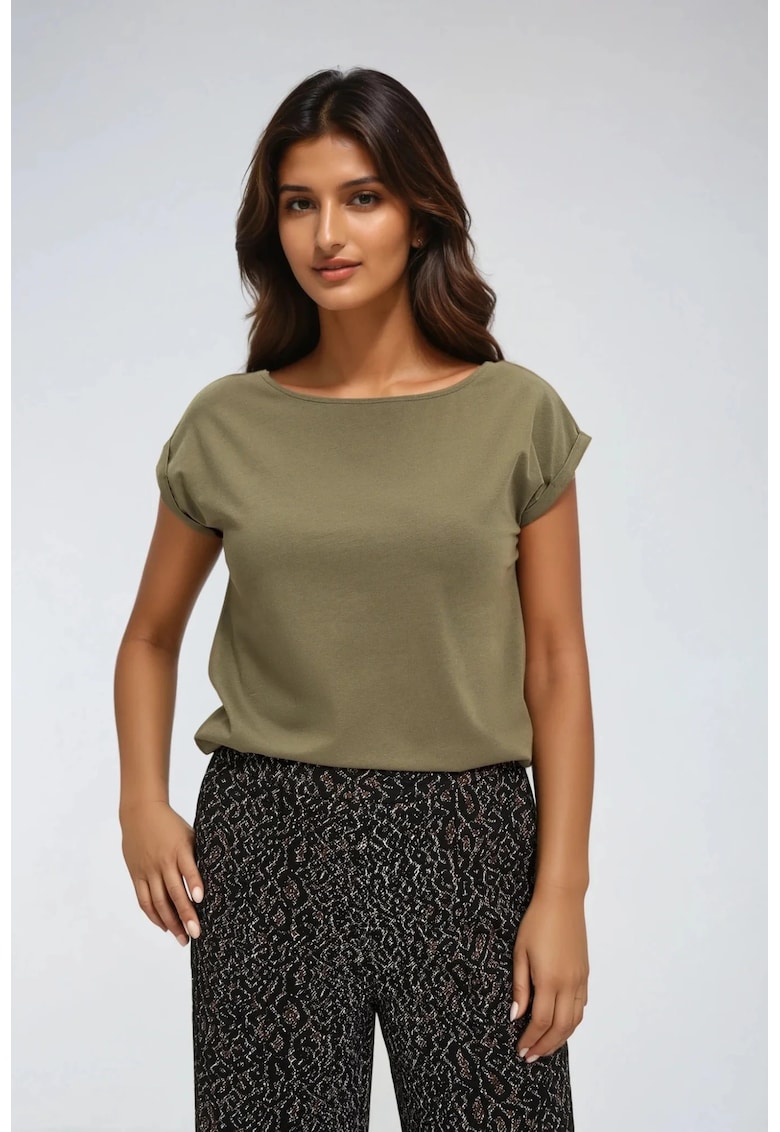Tricou din bumbac verde olive - Verde