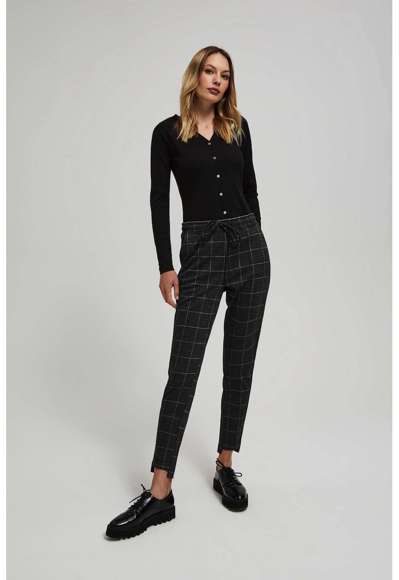 Pantaloni cu carouri negre - Negru