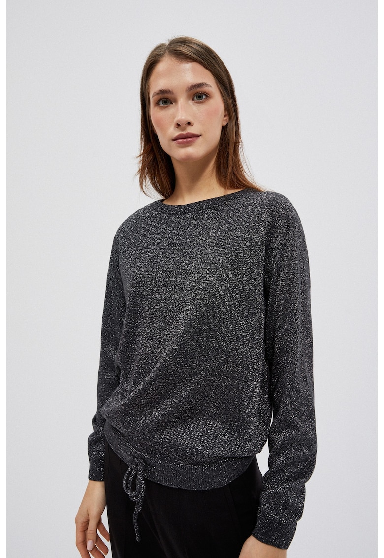 Pulover grafit cu fir metalic - Gri grafit