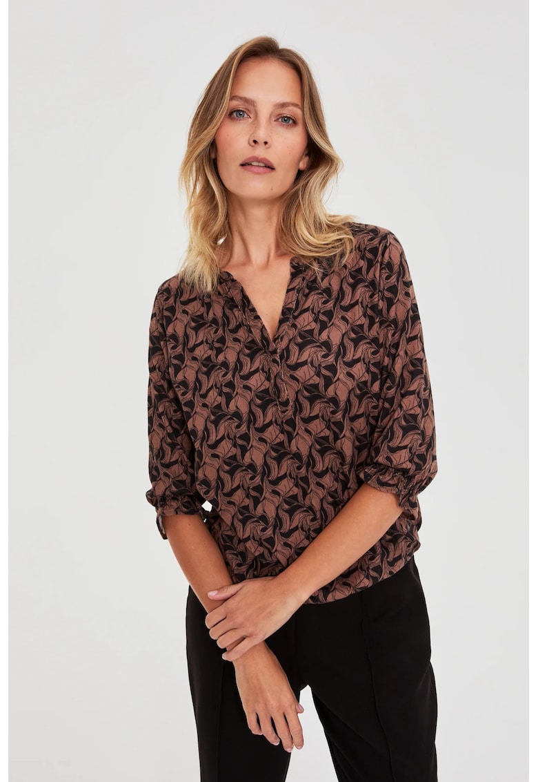 Pulover maro cu maneci scurte - Maro deschis