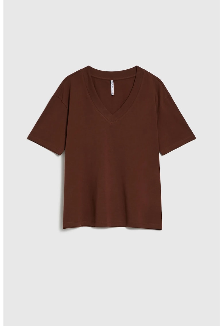 Tricou decolteu V - maro - Maro