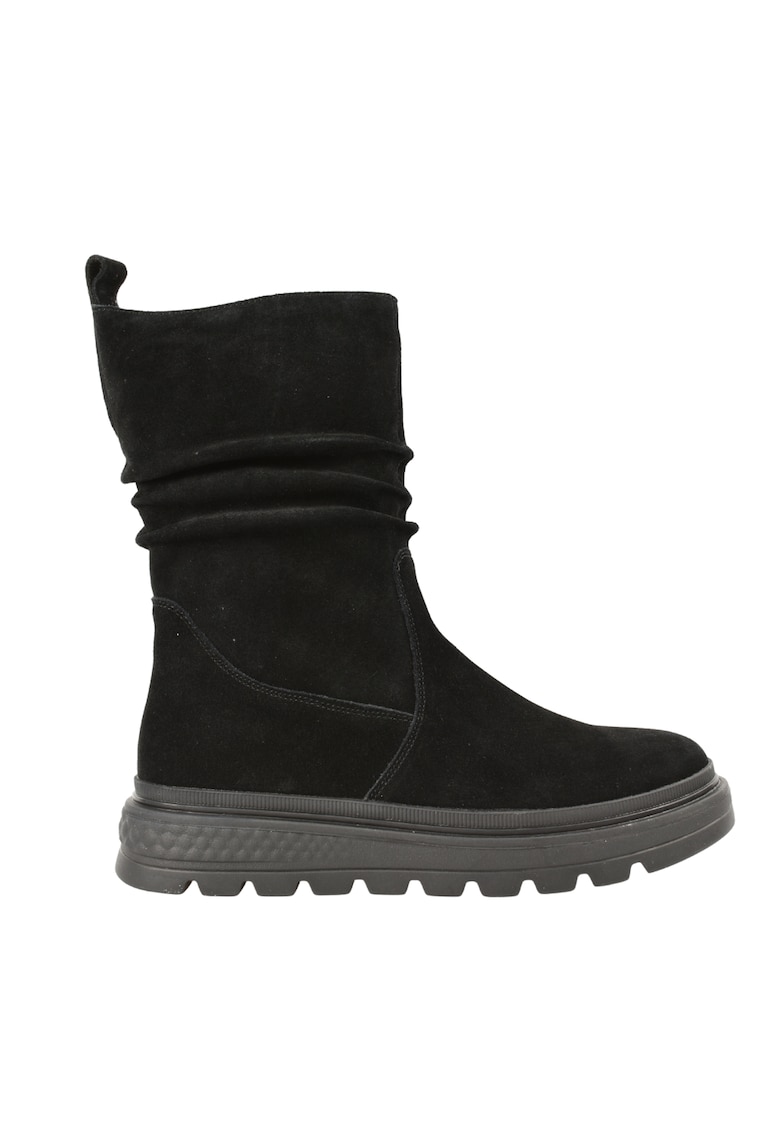 Ghete casual - dama - J870033B negru - piele intoarsa - Negru