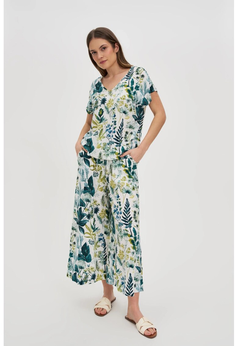 Pantaloni scurti cu model albi - Alb murdar