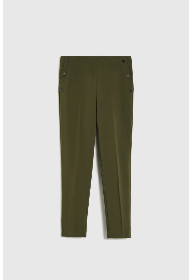 Pantaloni cigareta verde masliniu inchis - Verde
