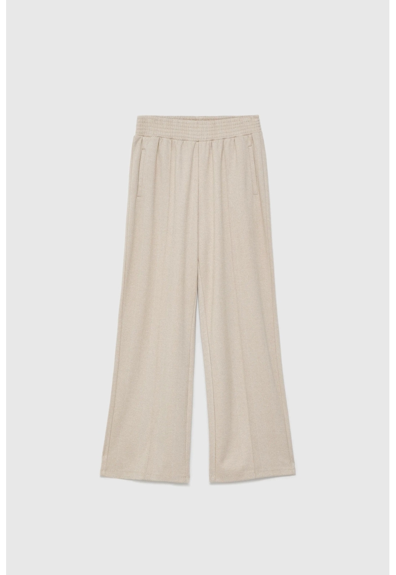 Pantaloni bej cu picioare late - Bej