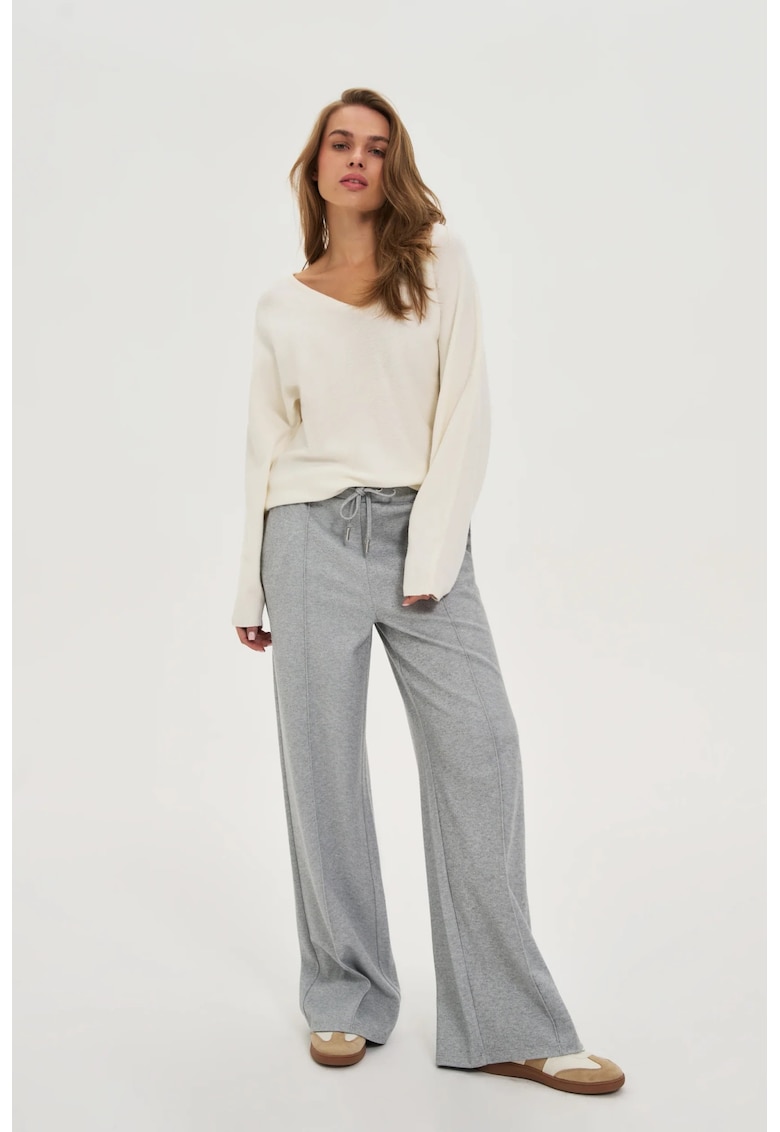Pantaloni gri cu picioare largi - Gri
