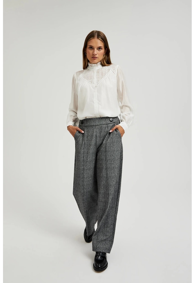 Pantaloni gri cu picioare drepte - Gri