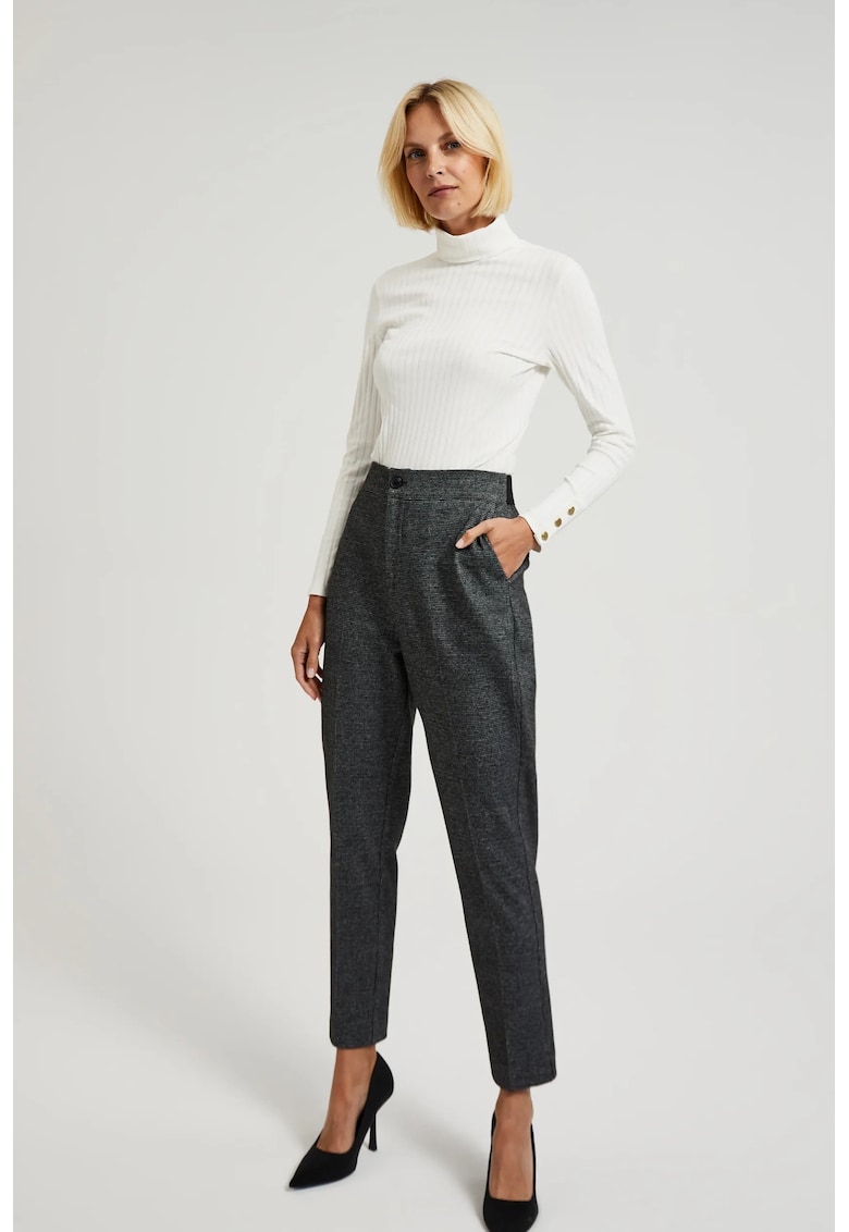 Pantaloni tigara negri cu buzunare - Gri