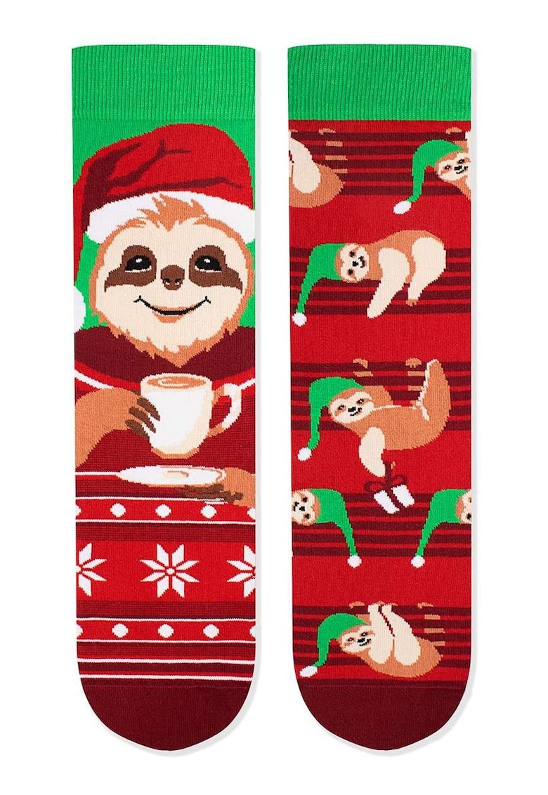 Sosete de Craciun din bumbac Arty Socks cu Lenes - 39-42 EU - Rosu