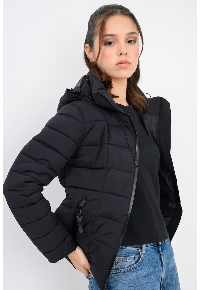 Jacheta regular fit cu gluga Bastia - Negru