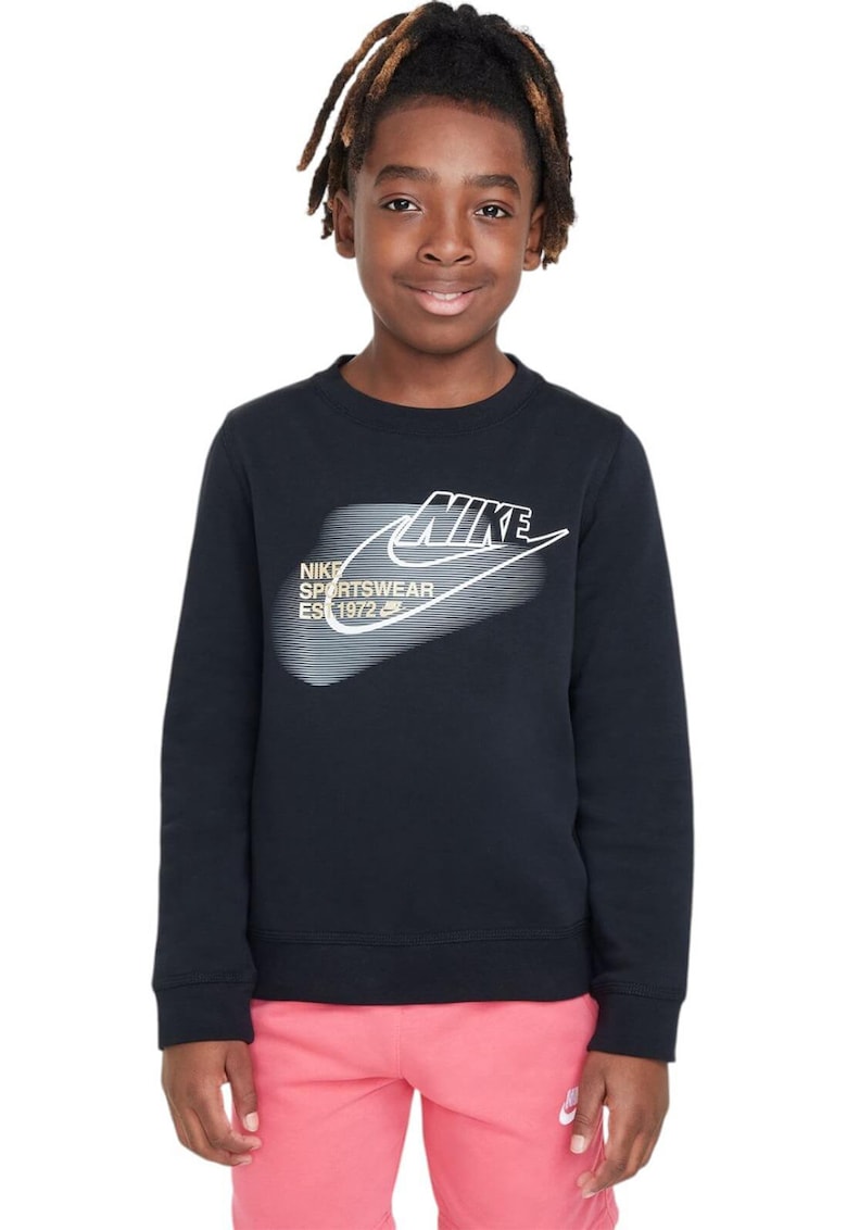 Bluza de trening cu imprimeu logo - Negru stins