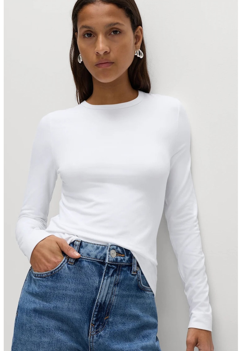 Marks Spencer Bluza slim-fit cu decolteu la baza gatului - Alb optic