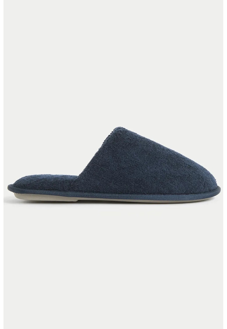 Papuci de casa uni din material textil - Bleumarin