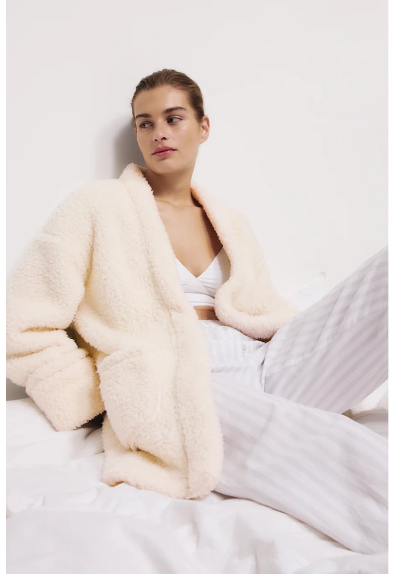 Marks Spencer Roba pufoasa cu buzunare aplicate - Alb fildes