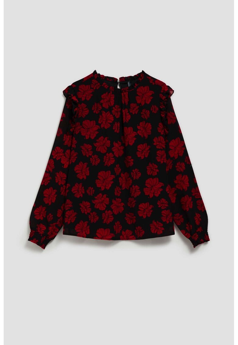 cu model floral - neagră - mărime - Negru