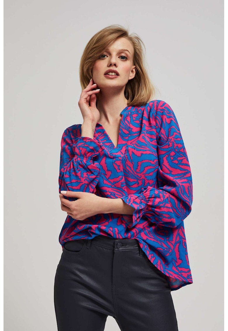 fucsie guler V - Fucsia