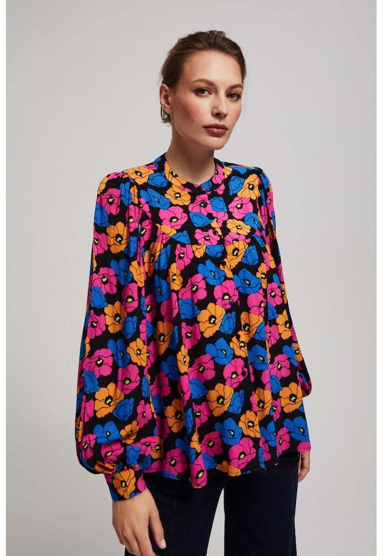 Camasa floral - Negru