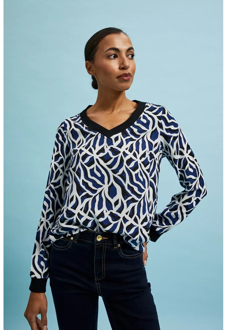 Model Geometric Decolteu V - Bleumarin