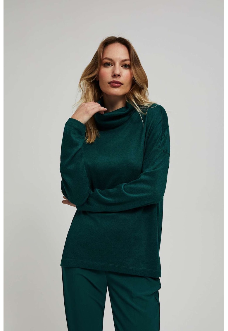 Bluza cu guler liber - Verde inchis