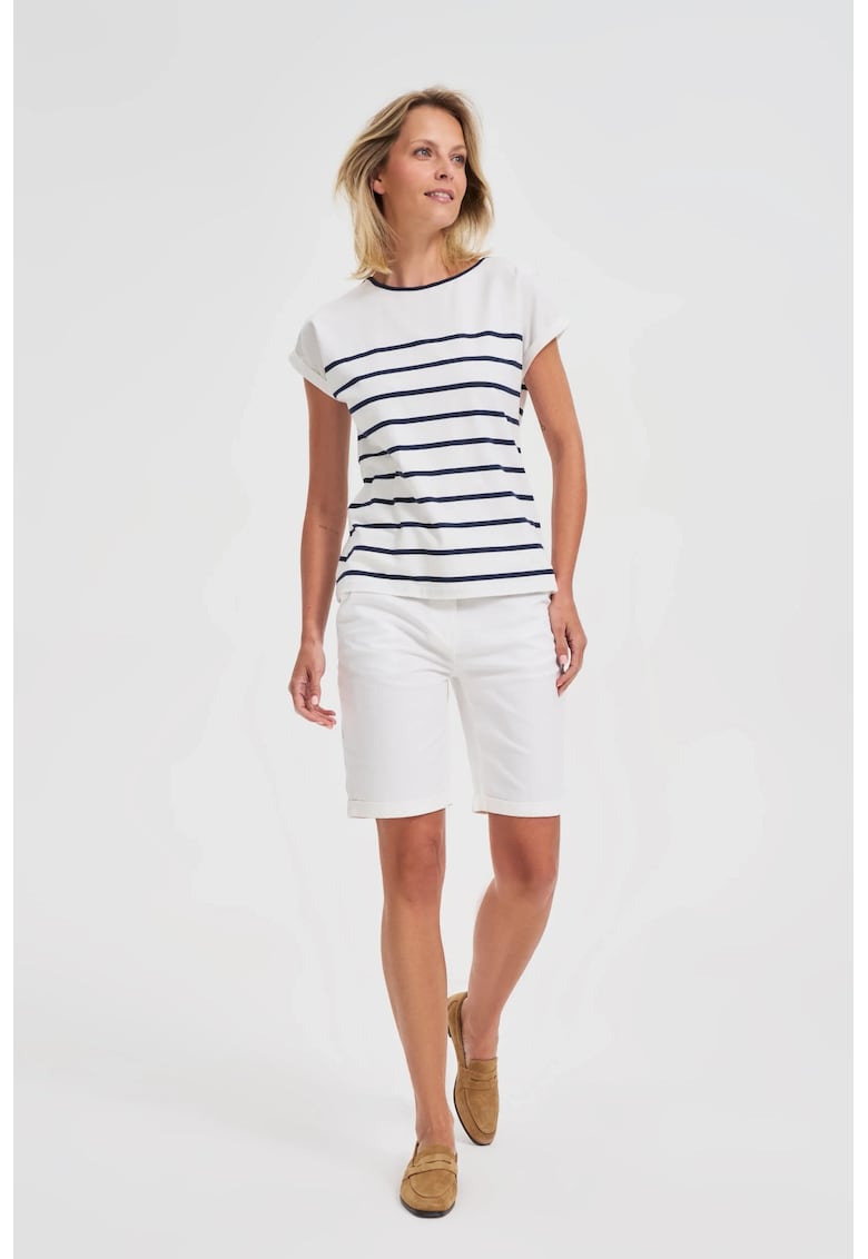 Sorturi Albe Din Bumbac cu Cintura - Alb murdar