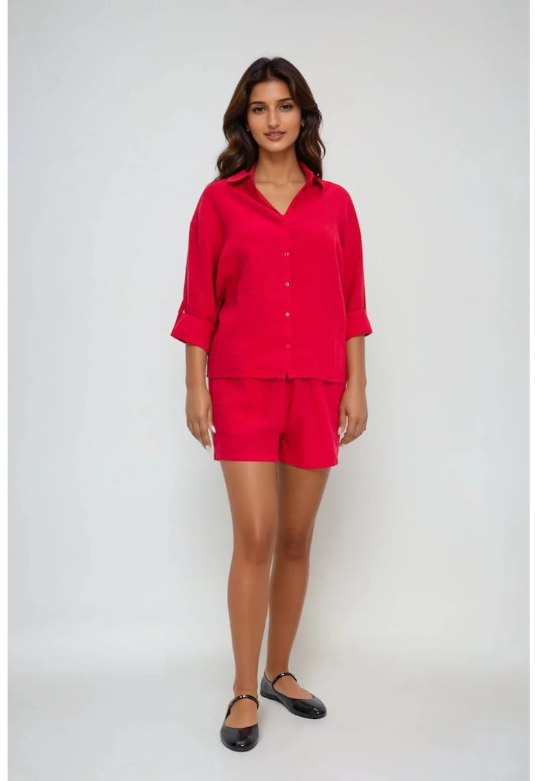 Shorts din bumbac rosii - Rosu