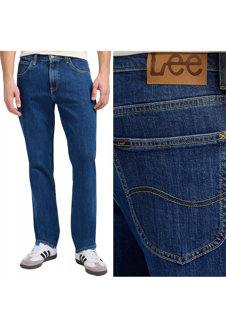 Blugi drepti Brooklyn - albastru - W31 L32 - croiala confortabila - usor elastici