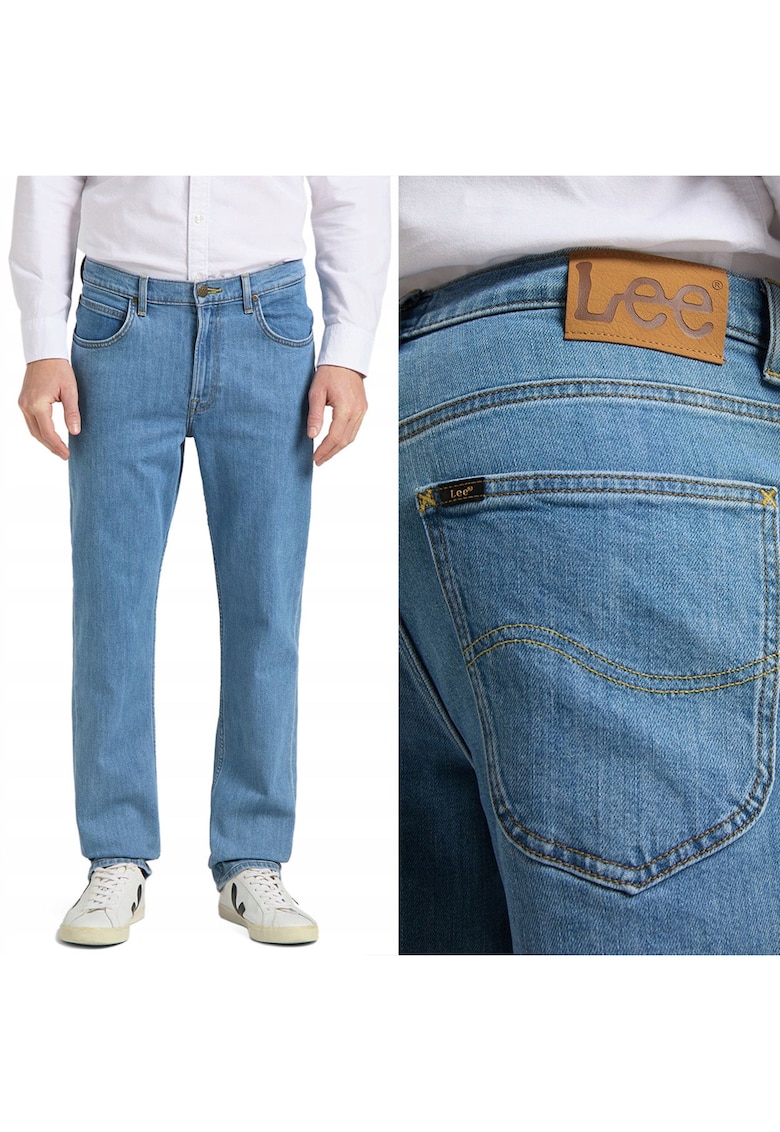 Blugi barbati Brooklyn Straight - bumbac organic - albastru piatra deschisdwqf