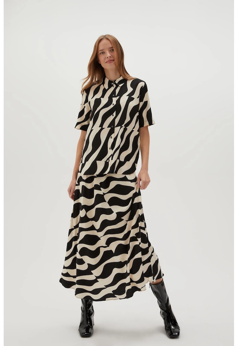 Fustă neagră model - viscoz - Negru